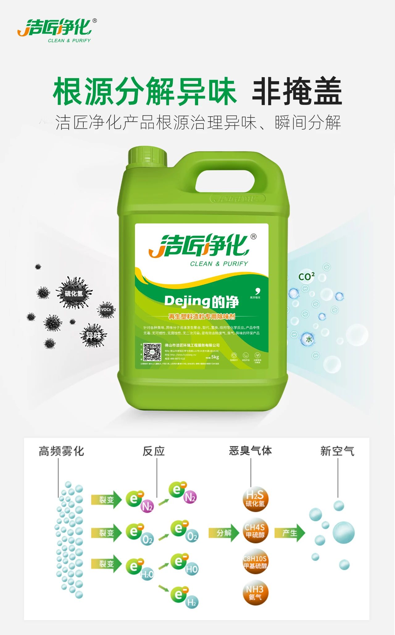 再生塑料造粒生產(chǎn)如何除臭？Dejing的凈除臭劑一站式解決方案！.jpg